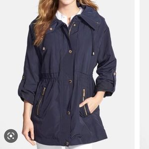 Michael Kors Navy blue Anorak rain jacket coat size small